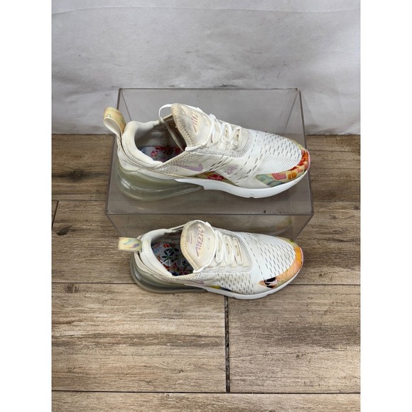 Nike Air Max 270 Floral Running Shoes White Pink Women's Size 7 Sneakers - Picture 10 of 10